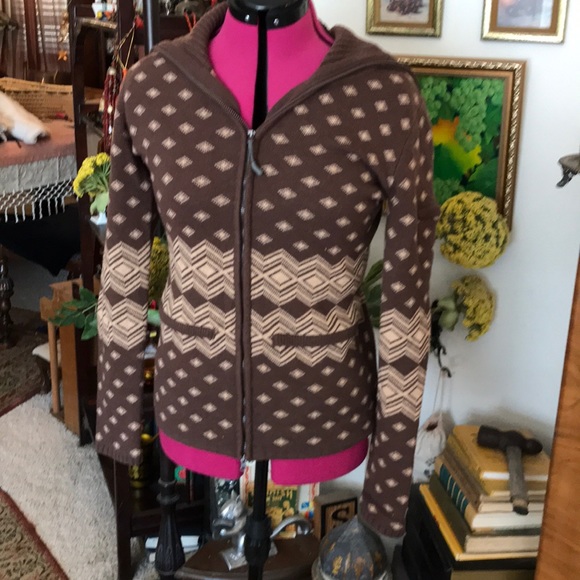 Athleta Sweaters - Athleta brown tan Wool blend sweater jacket S